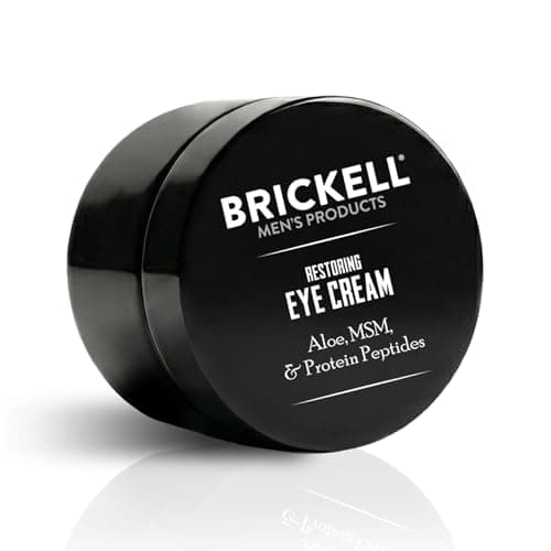 Image of Brickell Men's Restoring Eye Cream for Men, Natural and Organic Anti Aging Eye Balm To Reduce Puffiness, Wrinkles, Dark Circles, Crows Feet and Under Eye Bags, 15 mL, Unscented