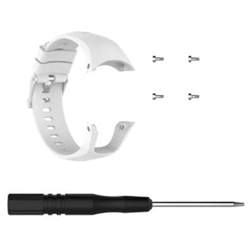Image of INF Silicone Watch Strap for Suunto Spartan Trainer Wrist HR - 90+123mm, Adjustable Breathable Sports Replacement Band, Water/Sweat Resistant, with 1 Screwdriver+4 Screws, Soft Comfortable for Men Wom