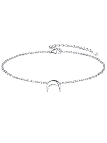 Image of ChicSilver Silver Bracelets for Women Sterling Silver Moon Bracelet Chain 16cm+5cm Extendable Elegant Bracelet Jewellery
