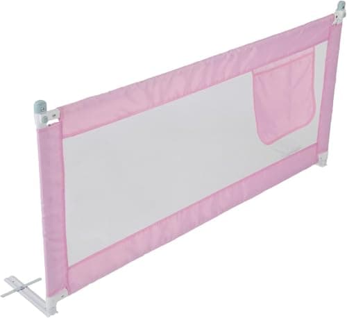 Image of M.J COMFY-LIFE Bed Rail for Single Bed, 150cm x 80cm Foldable Toddler Bed Guard with Storage Pocket, Easy to Install Safety Rail for Kids Children (Pink, 180cm)