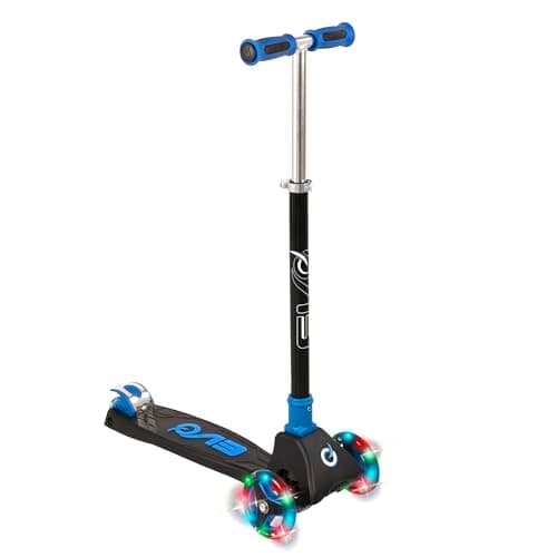 Image of EVO Foldable Kids' Scooter - Adjustable Height, Light-Up Wheels & Handles | balance 3-Wheeler For Ages 5-12 (Blue)