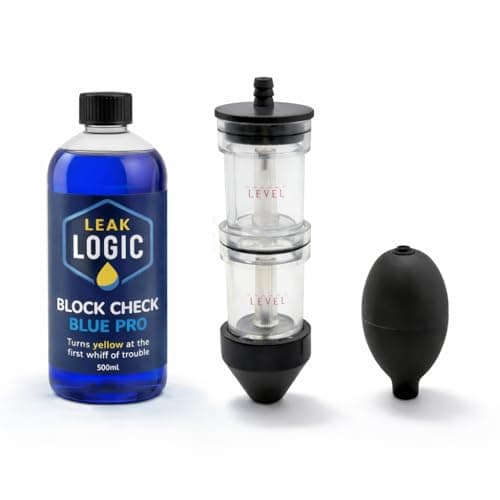 Image of LeakLogic Block-Check Blue Pro Cylinder Head Gasket Tester Kit CO2 Combustion Leak Gas Test Universal for All Cars and Motorcycles Petrol Diesel Block Rapid Engine Leak Detector Tests