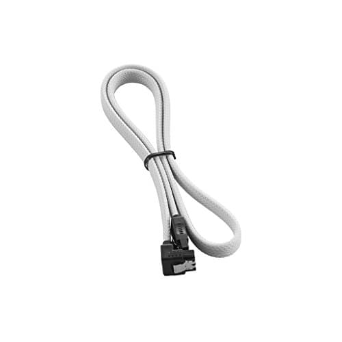 Image of CableMod ModMesh Sleeved Right Angle SATA 3 Cable (White, 60cm)