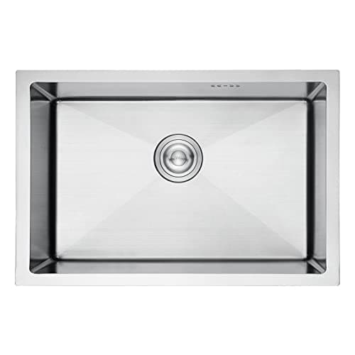 Image of Ibergrif M87044 Stainless Steel Kitchen Sink, 70x44cm Dual Mount (Undermount/Topmount), Single Bowl, Silver