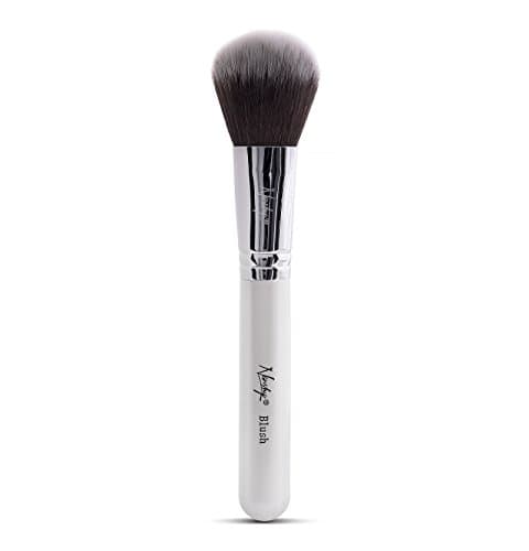 Image of Nanshy Dome Blush Makeup Brush Round Synthetic Taklon Blusher Minerals Powders Cosmetic (Pearlescent White)