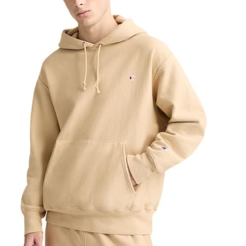 Image of Champion Men's Reverse Weave Arena Hoodie, Embroidered Logo, Western Khaki, M