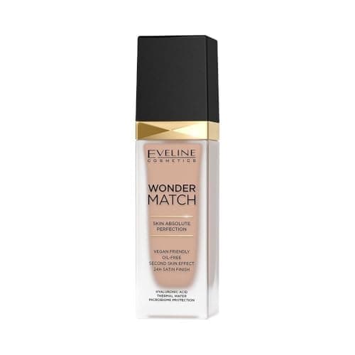 Image of Eveline Cosmetics Wonder Match Foundation - Adaptive, Hydrating, Satin Finish, Long-Lasting Coverage - Vegan, Suitable for All Skin Types