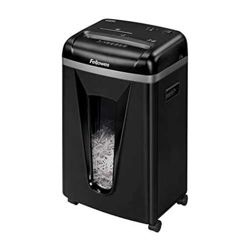 Image of Fellowes Powershred 450M Paper Shredder, 9 Sheet Micro-Cut Shredder For the Small or Home Office With Silent Shred Technology