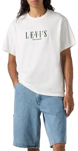Image of Levi's Ss Relaxed Fit Tee Serif Logo White+ Grey, Serif Logo White+, M