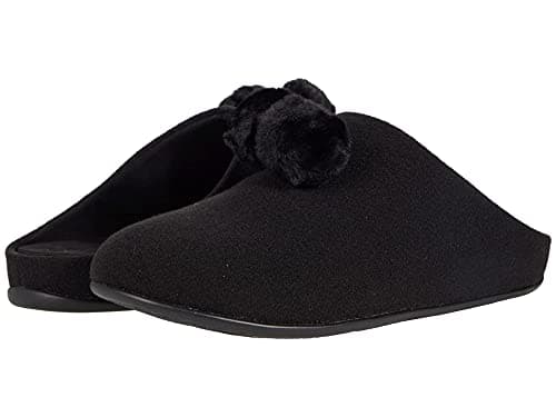 Image of Fitflop Chrissie Pom-Pom Slippers All Black 6 M (B), 4 UK