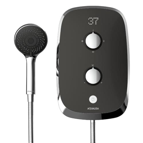 Image of Aqualisa e-Motion Space Grey Electric Shower Digital Display 3 Spray Patterns 10.5KW