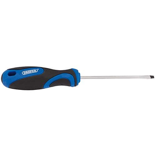 Image of Draper 3.2mm x 75mm Plain Slot Soft Grip Screwdriver | Manual Hand Tool | Flat Head Driver | Chrome Vanadium Steel Blade Screwdriver | 48919