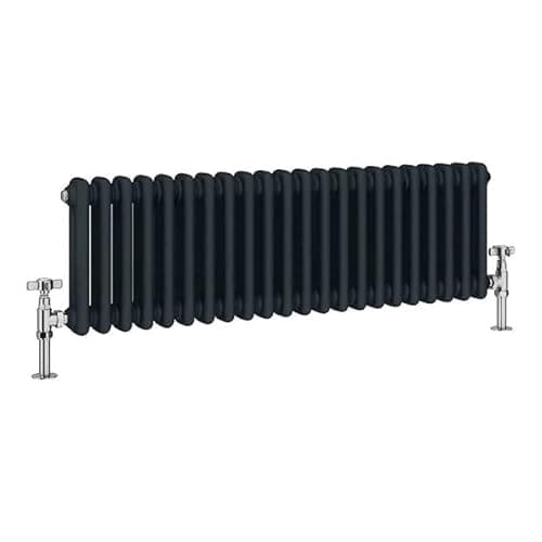 Image of Manissa 2 Column Anthracite Traditional 300h x 1010w Column Radiator Old Cast Iron Type School Radiator