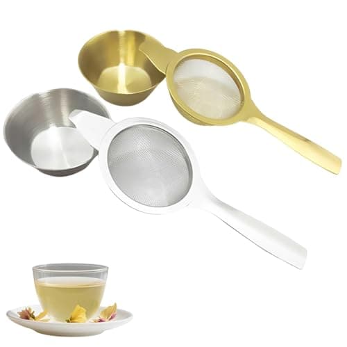 Image of Tea Strainer Fine Mesh, Tea Strainers for Loose Tea, Small Sieve for Poached Eggs, Mini Sieve for Poached Eggs, Tea Strainer Stainless Steel, Poached Egg Strainer, Fine Mesh Tea Strainer, Metal Tea St
