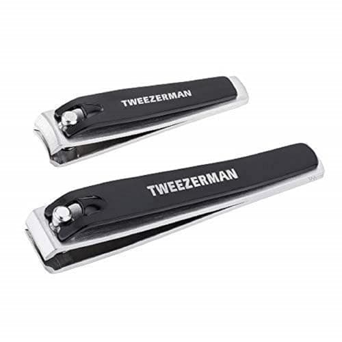Image of Tweezerman Stainless Steel Nail Clippers Set, Includes 1 Large Straight Edged Toenail Clipper & 1 Curved Edge Fingernail Clipper, (Pack of 2)
