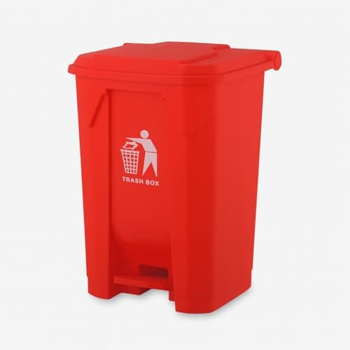 Image of 30L 50L 80L Recycling Dustbin Rubbish Pedal Bin Waste Trash Kitchen Indoor Outdoor Rubbish and Waste Bin with Pedal Home Office (30 Litre Red)