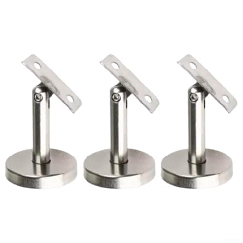 Image of Niceminiwall 3Pack Stainless Steel Handrail Brackets, Adjustable Wall Mounted Stair Railing Support, Column Brackets for Home Commercial Use, Easy Install (60mm-A)