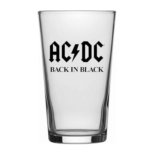 Image of AC/DC Back in Black Beer Glass (One Size) (Clear)