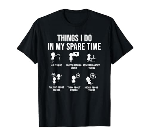Image of Things I Do in My Spare Time - Funny Fishing T-Shirt, Men, Black, X-Large