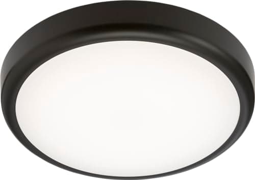 Image of Knightsbridge LED Bathroom IP65 14W CCT Adjustable Wall or Ceiling mounting Bulkhead Fitting with Black Trim