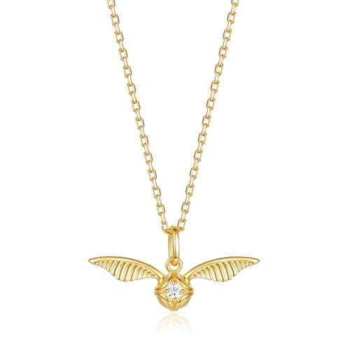 Image of FANCIME Harry Potter x Collaboration - Golden Snitch Necklace, Sterling Silver Pendant Necklace Jewellery Gift for Women Girls