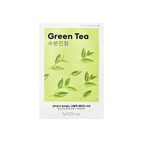 Image of MISSHA - Airy Fit Facial Mask Green Tea | Refreshing Hydration | Soothes and Reduces Inflammation | Antioxidant and Revitalizing, 20 g