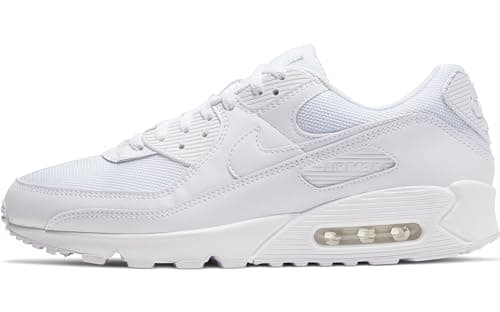 Image of NIKE Mens Air Max 90 Sneaker, White White White Wolf Grey, 9 UK