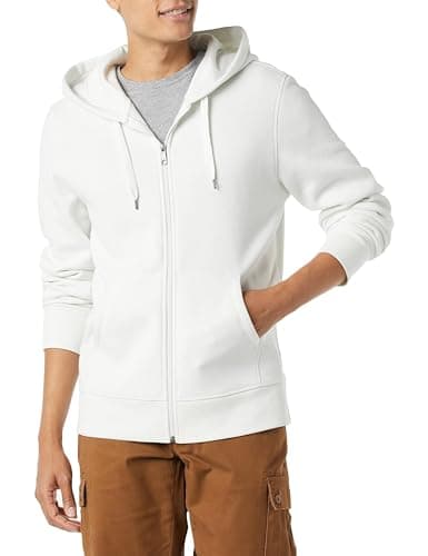 Image of Amazon Essentials Men's Full-Zip Fleece Hoodie (Available in Big & Tall), White, XXL