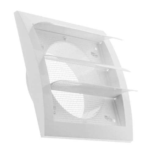 Image of Steinberg14 White 100mm / 4'' Plastic Gravity Grille - Ducting Air Ventilation Cover with Round Spigot and Non-Return Gravity Shutters