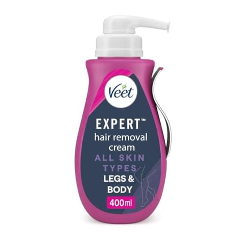 Image of Veet Expert Hair Removal Cream 400 ml, Fast-Acting Depilatory for Women, All Skin Types, Suitable On Arms, Legs, Underarms, Bikini, Hydrating Formula, Effective in 2 Minutes