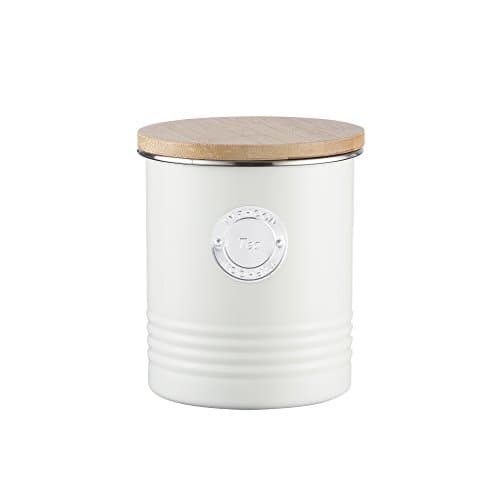 Image of Typhoon Living Tea Canister, Steel, Beige, 11 x 11 x 15.5 cm, 1400.974