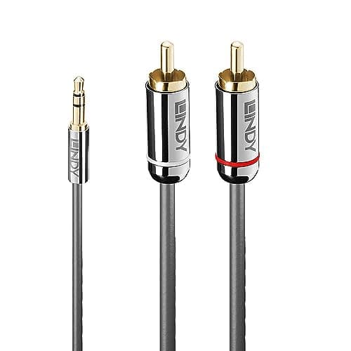 Image of LINDY 0.5 meters 3.5mm to Phono Audio Cable Cromo Line Anthracite