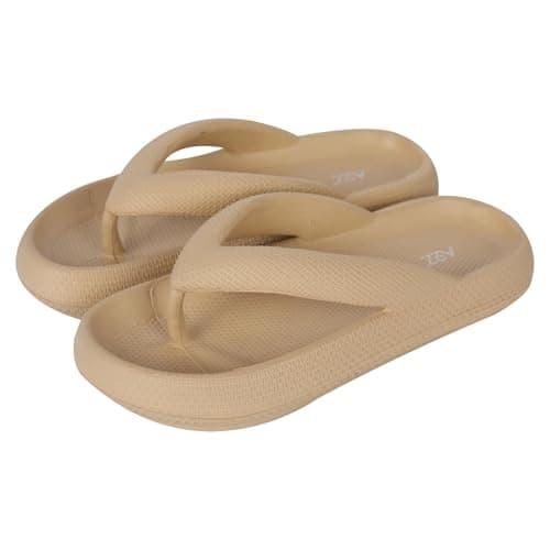 Image of A2Z Women EVA Sliders Slip-On Flip Flops Non-Slip Soft Sandals Lightweight - Slider LDS 1304 Cream 5/6 UK