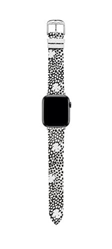 Image of Ted Baker Black & White Leather Strap for Apple Watch® (Model: BKS38S202B0), Black/White, Modern