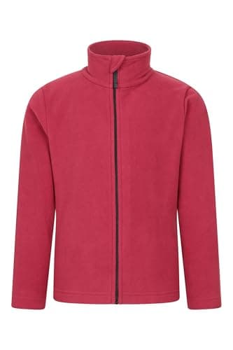 Image of Mountain Warehouse Camber II Kids Full-Zip Fleece - Comfy, Lightweight Sweatshirt, Full-zip, For Boys & Girls - For Spring Summer, Camping, Outdoors & Hiking Burgundy Kids Size 3-4 Years