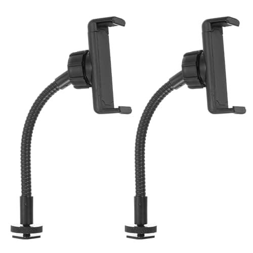 Image of PATIKIL 2Pack 7.9" Universal Ring Light Phone Holder, Gooseneck Arm with 1/4 Hot Shoe Adapter Mount for Ring Light Tripod Stand Replacement, Black