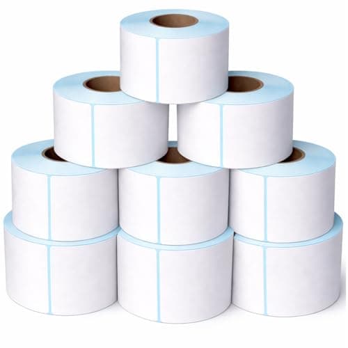 Image of Greenfields 10 Pack Direct Thermal Label Rolls 4" x 6" (100 x 150mm), 500 Labels per Roll, 4.7" Roll Diameter, 25mm Core, Strong Adhesive Shipping Labels for Thermal Printers