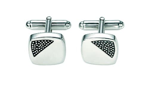 Image of GTLJ4 Fred Bennett Mens V385 Silver Oxidised Barnacle Cufflinks