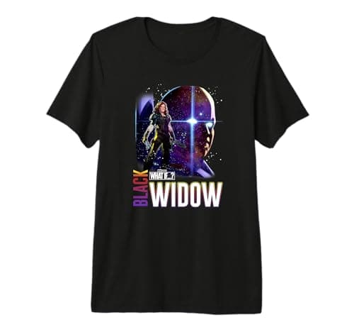 Image of Marvel What If The Watcher Black Widow Galactic Poster Premium T-Shirt