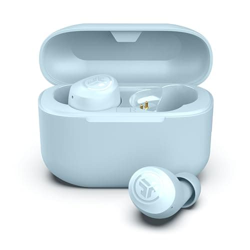 Image of JLab Go Air Pop+ True Wireless Earbuds, in Ear Headphones, Bluetooth Earphones, 35H Playtime Ear Buds, Bluetooth Earbuds with Microphone, USB-C Charging Case, Dual Connect, EQ3 Sound, Light Blue