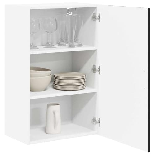 Image of vidaXL Kitchen Cabinet Black 50 x 31 x 80 cm Engineered Wood, Modern Kitchen Cabinet, Rectangular Wall Storage, Durable Organization, Efficient Home Solution, Black Handle