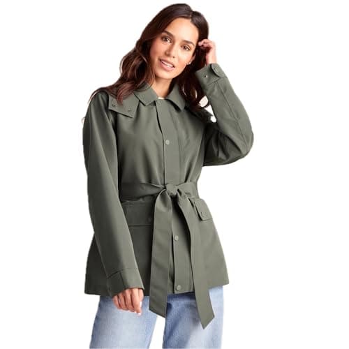 Image of TOG24 Shea Womens Waterproof Coat, Short Trench Coat, Breathable, Windproof Jacket with Removable Hood, All-Season Coat