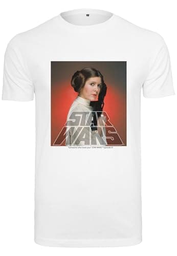 Image of Merchcode Men's Mc862-star Wars Princess Leia Tee T-Shirt, White, L