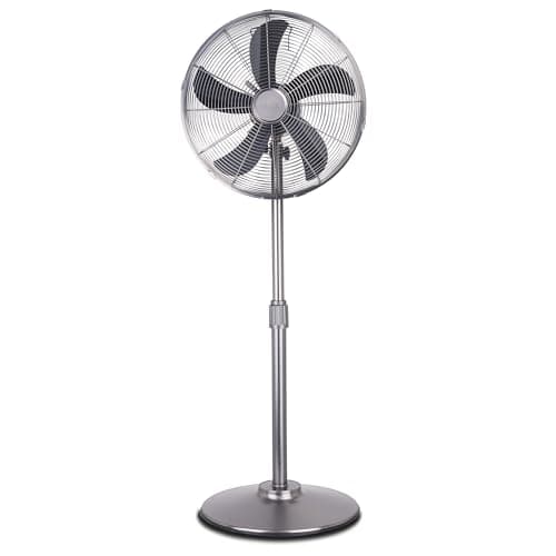 Image of Air Pro 16″ Pedestal Fan Adjustable Height Metal Standing Fan Wide-Angled Oscillation With Powerful Airflow For Instant Cooling 4 Speeds Compact with Quiet Operation to use at Home Office or Bedroom