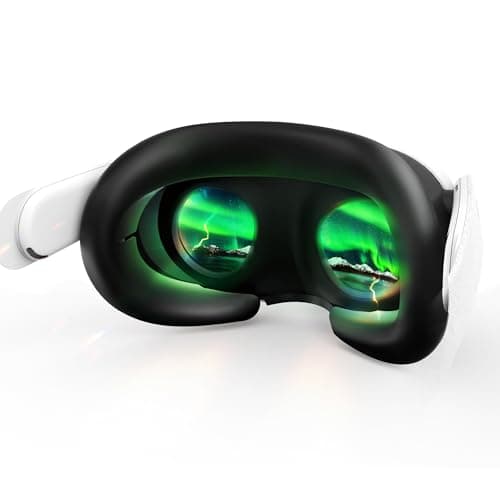 Image of AMVR Face Cover Compatible with Meta/Oculus Quest 3 Headset Accessories, Comfy Silicone Face Cushion Pad Fits Facial Interface, Sweatproof VR Mask to Enhance Your Gaming Experience (Black face cover)
