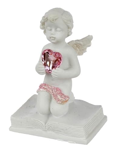 Image of Puckator Peace of Heaven Happily Ever After Cherub Figurine - Romantic Modern Love Wedding Gift Gifts For Girlfriend Fairy Fairies Grave Ornaments Figurine Valentines Day Gifts For Her Him Home Decor