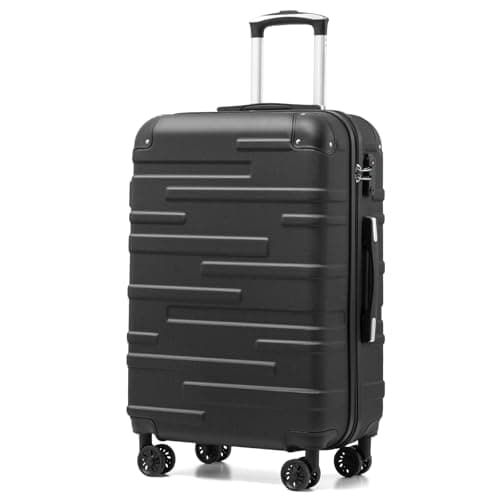 Image of COOLIFE Hard Shell Suitcase with TSA Lock and 4 Spinner Wheels Lightweight Durable (Grey, M(67cm 60L))