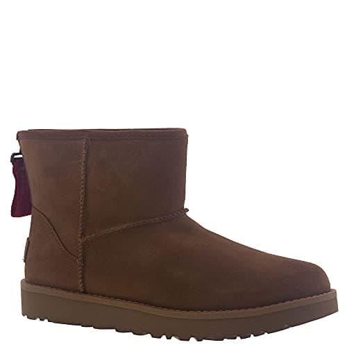 Image of UGG Women's Classic Boot Classic Mini Logo Zip Uk Size 3 Chestnut