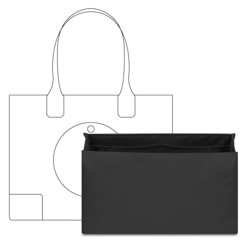 Image of FANJI Project Tote Bag Organizer Insert for TORY BURCH Ella Tote S Handbag, Custom Fit Inside Premium Black Lightweight WaterResistant Purse Insert with Cup Holder Accessories