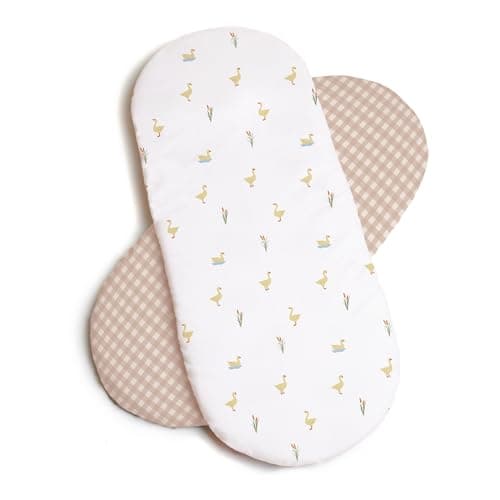 Image of Clair de Lune Little Duckling 2 Pack Fitted Moses Basket Sheets 74 x 30 cm